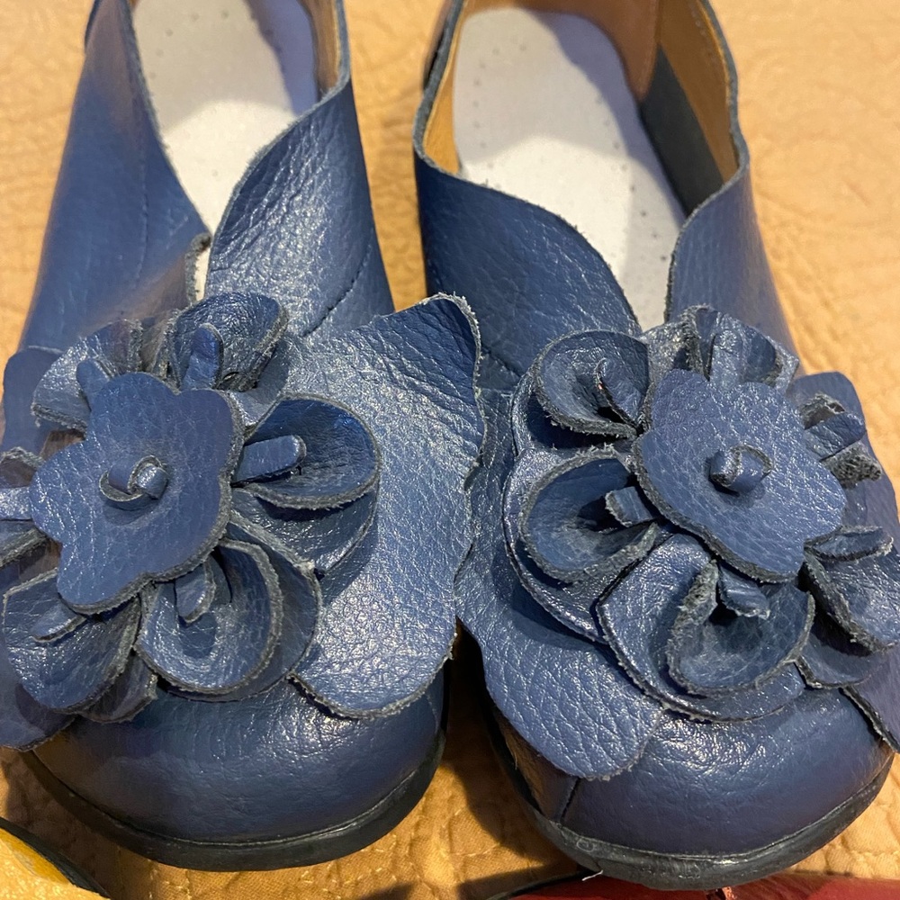Blue Flowered Shoes